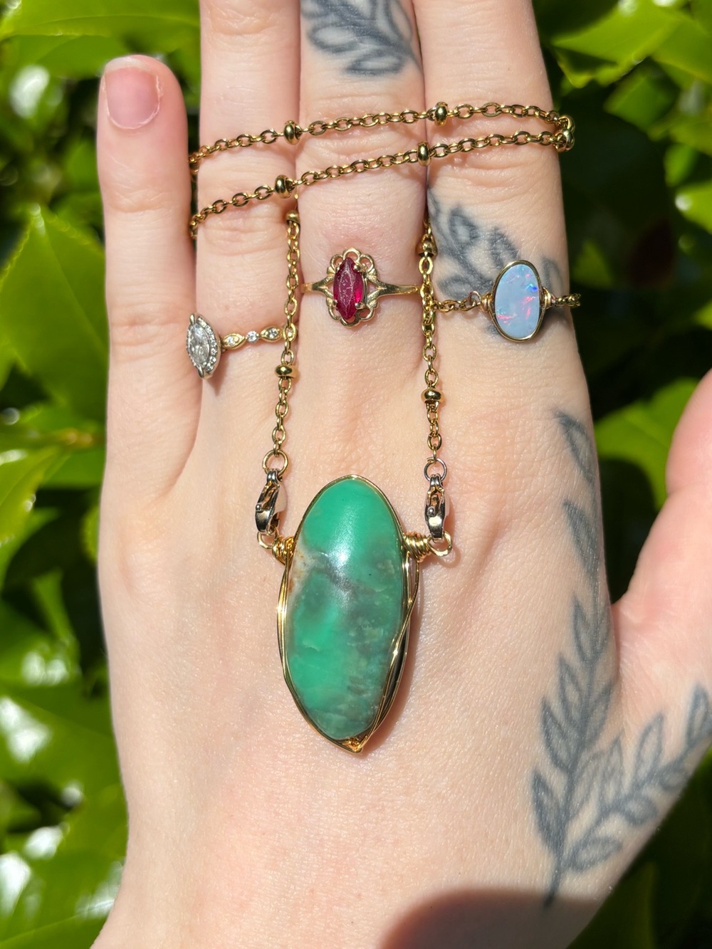 Chrysoprase interchangeable necklace